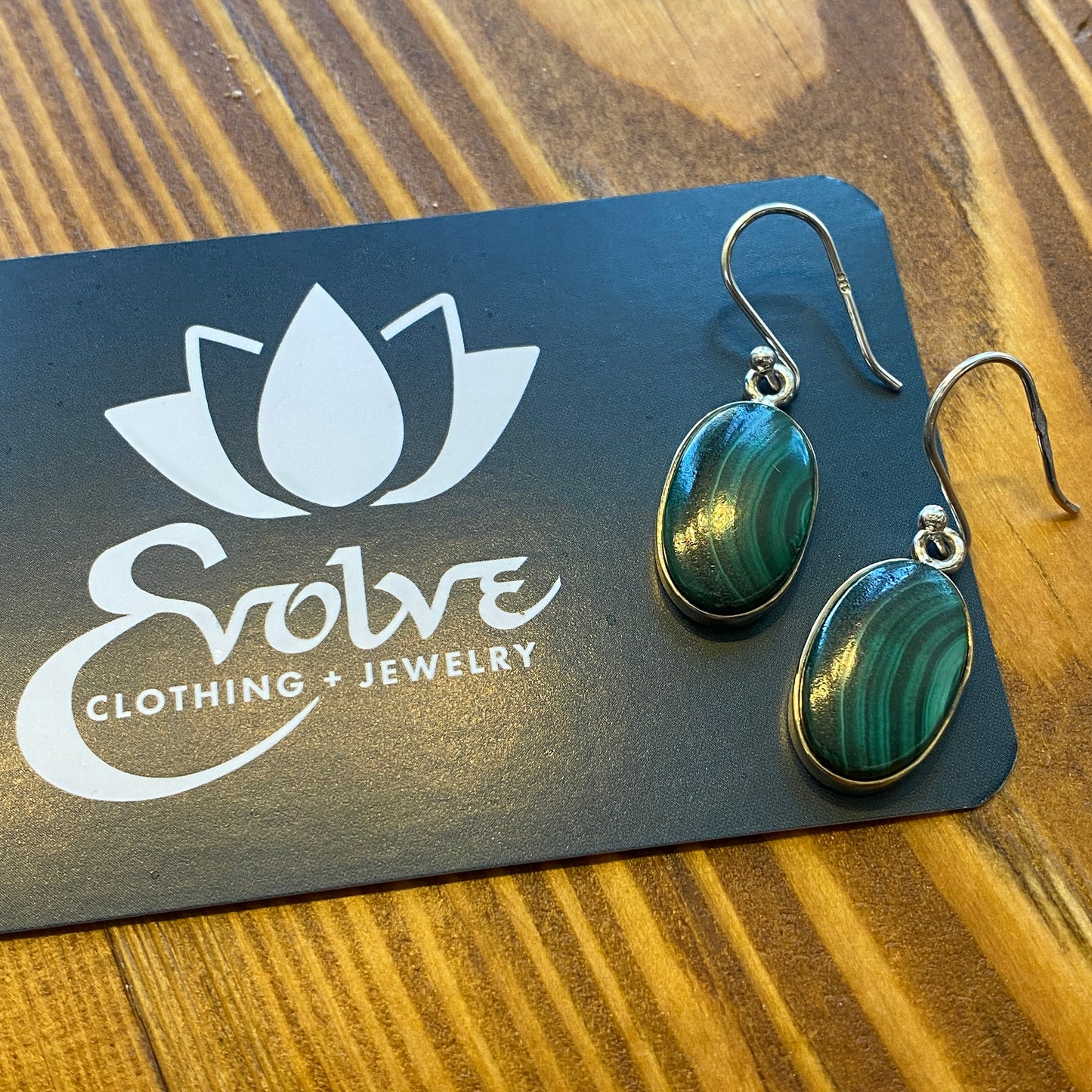 Malachite Sterling & Brass Earrings