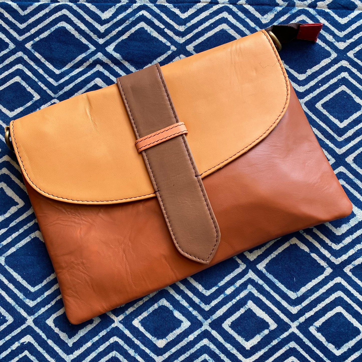 Recycled Camel Leather Envelope Purse