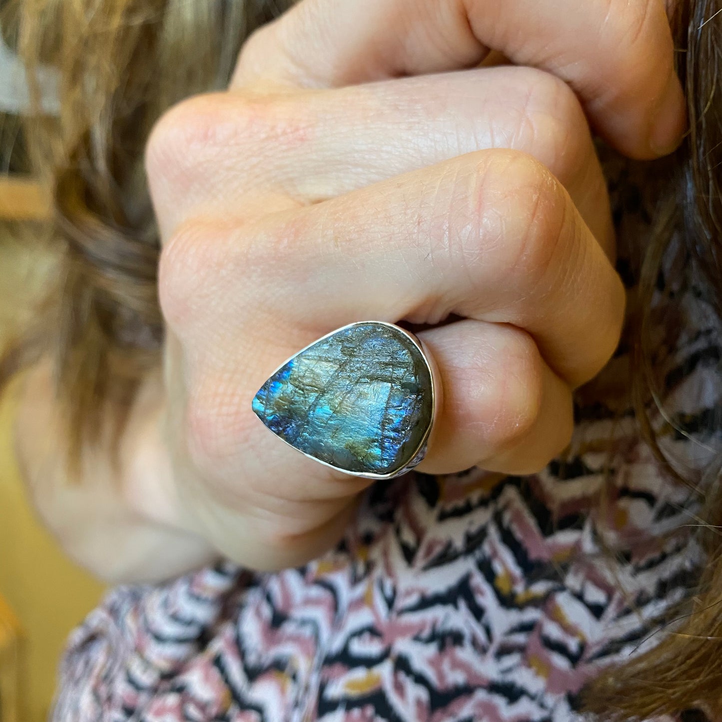 Raw Labradorite & Sterling Rings