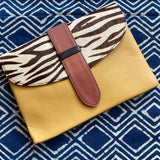 Recycled Camel Leather & Fur Envelope Purse