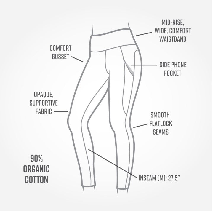 Organic Cotton Blackout Ankle Leggings