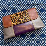 Recycled Camel Leather & Fur Box Purse