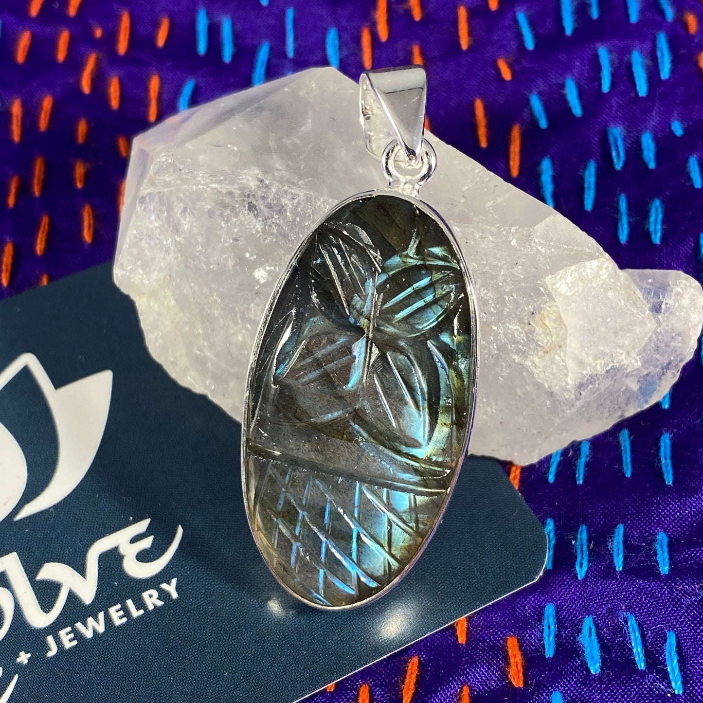 Hand-carved Labradorite Pendants