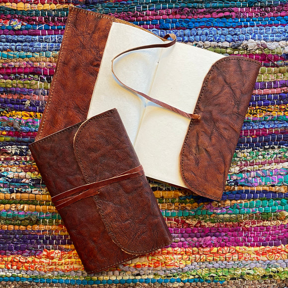 Camel Leather Wrap Notebook